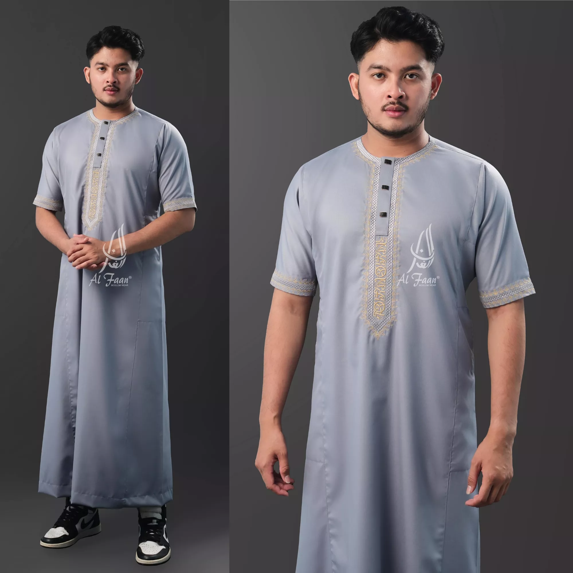 abu-muda alfaan gamis pria jubah pria muslim modern lebaran