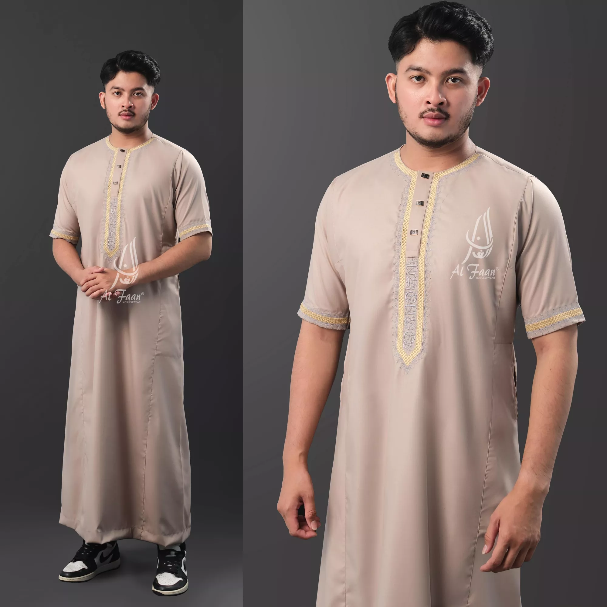 coksu alfaan gamis pria jubah pria muslim modern lebaran