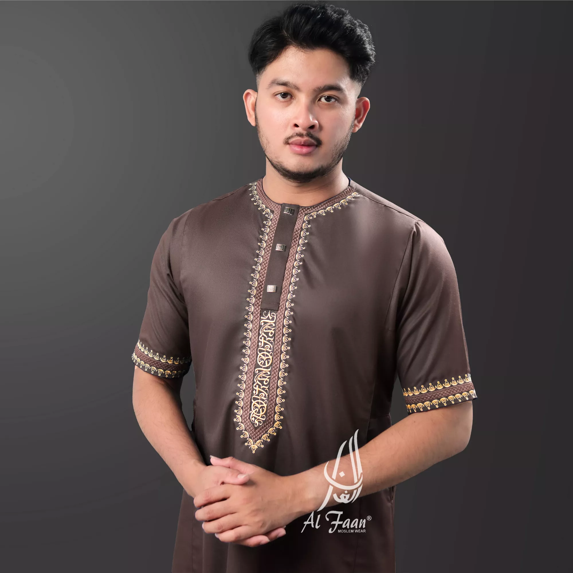 mocca alfaan gamis pria jubah pria muslim modern lebaran