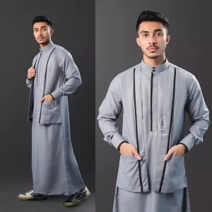 rekomendasi gamis pria warna abu-muda