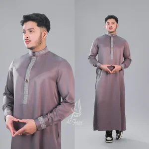 taupe gamis pria jubah premium alfaan rekomendasi muslim